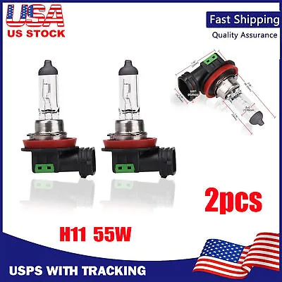 Light Bulbs 2Pcs H11 Halogen Car Headlight 55W 12V Auto Low-Beam Driving Lights • $7.99