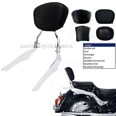 $129 • Buy Passenger Chrome Backrest Pad Sissy Bar For 1998-up Yamaha V Star 650 Classic