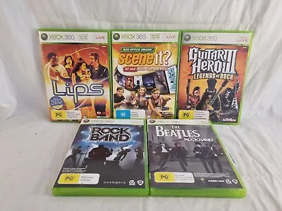 Xbox 360 Racing Game Bundle 5 Games Guitar Hero Lips Rockband & More • $30