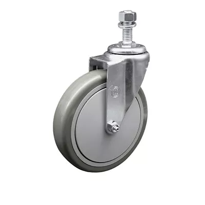 6 Inch Gray Polyurethane Wheel Swivel ½ Inch Threaded Stem Caster SCC • $28.13