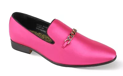 Mens Formal Fuschia Hot Pink Satin Dress Shoes After Midnight 6978 Size 13 • $84.99