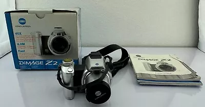 Konica Minolta DiMAGE Z2 4.0MP 10x Zoom Silver Digital Camera WORKS. No SD Card • $31.99