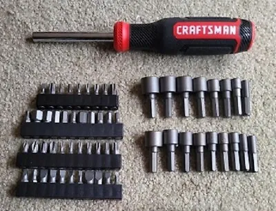 CRAFTSMAN 60 PCS MAGNETIC HANDLE 1/4 IN  NUT DRIVER Bit Set • $16.12