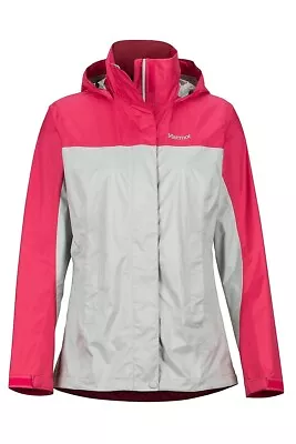 Marmot Women's PreCip Eco Jacket - Platinum/Disco Pink • £100.41