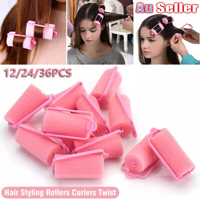UP36PCS Hair Styling Rollers Curlers Twist No Heat Sponge Foam Cushion Heatless • $10.75