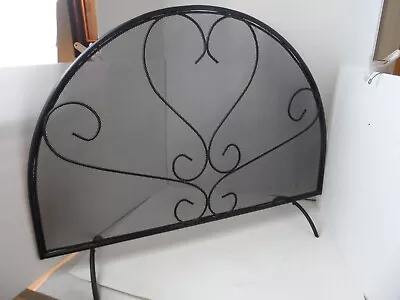 Unbranded Wrought Iron Black Fireplace Spark Screen W/Design 35.5  X 23.5  • $49.99