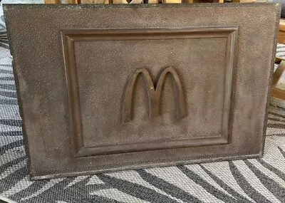 MCDONALD'S STORE BUILDING PLASTIC SIGN ADVERTISING 24X36 BROWN VINTAGE From CA • $80