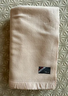 Merino Pure Wool Blanket Bedding Peach 87 X 98 Full Queen Made In England • $135.99