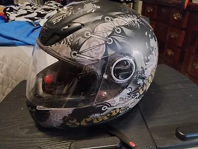 Scorpion Snell M2005 EXO 400 Full Face Motorcycle Helmet - Black Silver - Medium • $37.99