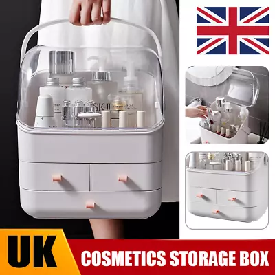 White Cosmetic Skincare Organiser Tabletop Make-Up Storage Case 3 Drawers Box UK • £19.19