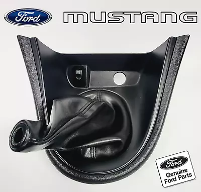 99-04 Ford Mustang Manual Leather Shifter Bezel Trim Boot - MDNT BLACK - OEM - • $99.95