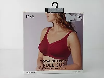 M&S Total Support Full Cup Bra Non Wired Dark Raspberry Colour New F2 • £8.99