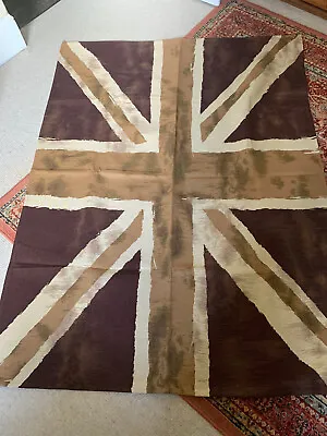 Osprey London Vintage Union Jack Large Throw/rug Brown Colourway • £125