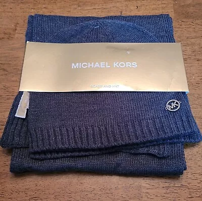 MICHAEL KORS Rib Scarf Hat Bellyband Dark Gray Gift Set NWT $98 MSRP Ships Free • $36.95