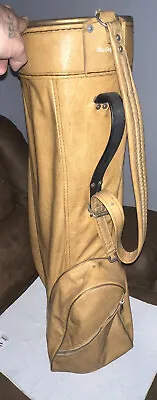 Vintage MacGregor Carry Golf Bag Tan Clean With Strap 14-Divider 2-Pockets 34” • $98.12