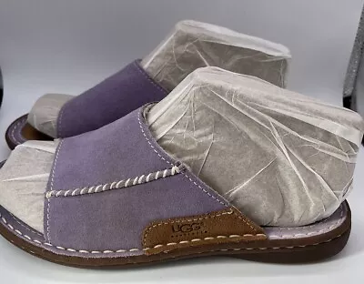 UGG Australia Lilac Suede Leather Sheepskin Comfort Slippers Womens 6 • $26