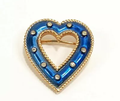 MY ESTATE JEWELRY *RARE* Vtg Signed CROWN TRIFARI Beautiful Enamel Heart Brooch • $19.99