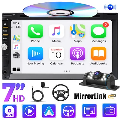 7  2Din Touch Car Stereo Radio Bluetooth CD DVD Player GPS Navi Reverse Camera • $169.99