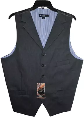 Daniel Cremeiux Vest Large Navy Blue Stretch Herringbone Business NWT (V-24) • $24.75