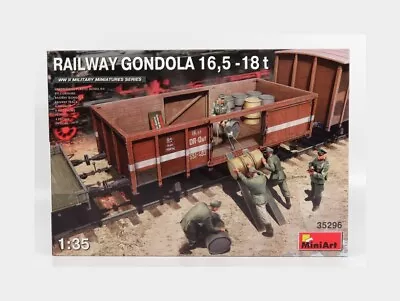 1:35 Miniart Trailer Carrozza Ferroviaria Railway Military Gondola Kit MA35296 M • £40.28