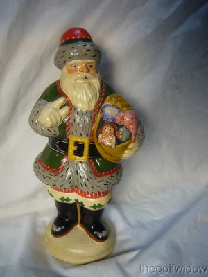 $299.99 • Buy Vaillancourt Folk Art Santa With Pink Elephant Toy In Sack Signed 