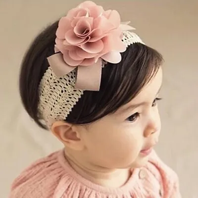 Baby Girl Elastic Floral Headband Girls Hairband Headwear (Pink Flower) • $3.99