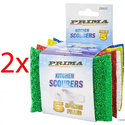 10 X Non Scratch Scourer Pads Scourers Cleaning Washing Up Pan Dish Cleaner New • £5.49