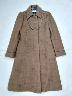 Miu Miu Cacharel Wool Long Coat Woman's Ladies Outer Wool Acrylic Beige Camel • $62.48