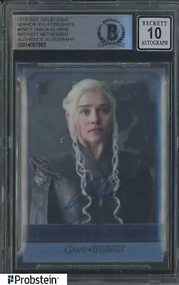 Emilia Clarke SIGNED Daenerys 2019 Game Of Thrones Mirror BGS BAS AUTO 10 • $152.50