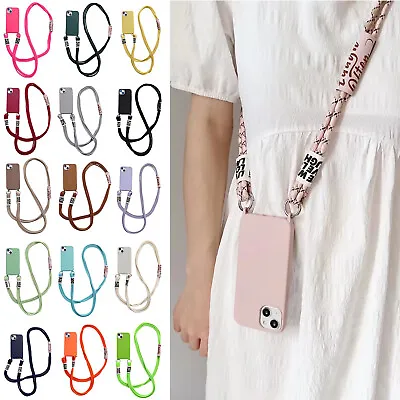 Fashion Lanyard Silicone Phone Case Cover For IPhone XS 11 12 13 Pro Max Samsung • $10.99