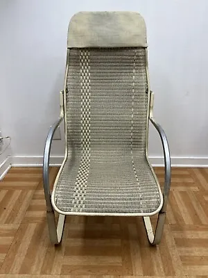 Vintage PATIO CHAIR Lloyd Loom Flanders Mid Century Modern High Back Wicker • $99.99