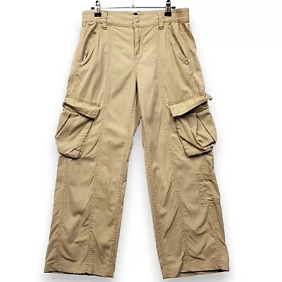 Divided By H&M Women’s Wide Leg Khaki Cargo Pants Stretch Size 4 30X26 • $18.72