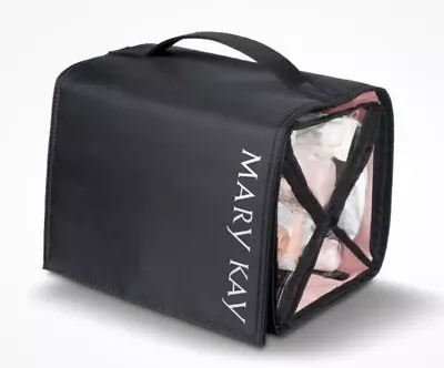 MARY KAY Folding TRAVEL ROLL UP MAKE UP BAG Black HANGING 4 REMOVABLE POUCH • $15