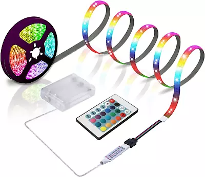 LED Strip Lights Battery Powered 24 Keys Remote Control Light Strip For Parties • $15.93