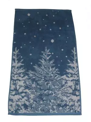 Martha Stewart Wintery Snow-Covered Trees Reversible Terry Loop Hand Towel NWOT • $15.99