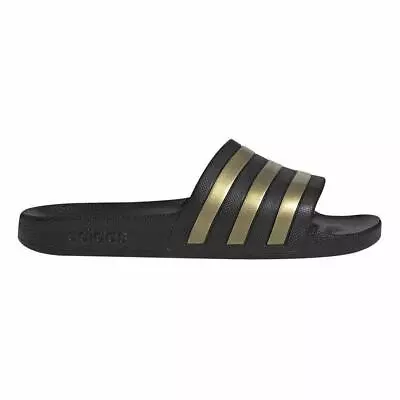 Adidas Adilette Aqua Slides Sandals - Unisex - Black/Gold/Black • $37.95