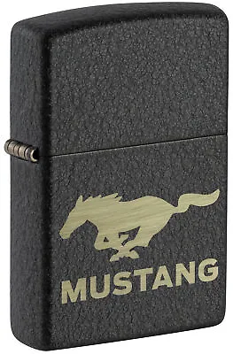 Zippo Ford Mustang Black Crackle Windproof Lighter 49827 • $35.95