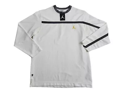 Nike Air Jordan Shirt Men's Size Large White Striped Long Sleeve Jumpman Crew • $35.20