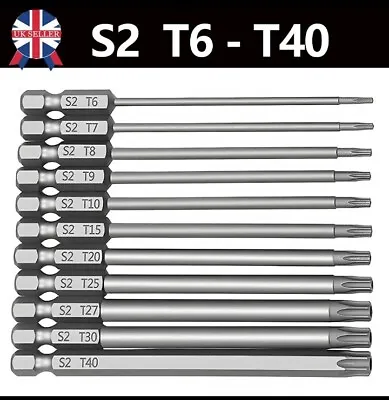 11Pcs Long Reach Torx Star Hex Security Bit Set Tamper Proof Screwdriver Bits UK • £4.95