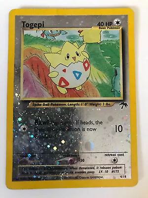 Togepi 4/18 Southern Islands Reverse Holo Promo Pokemon Card Vintage • $10