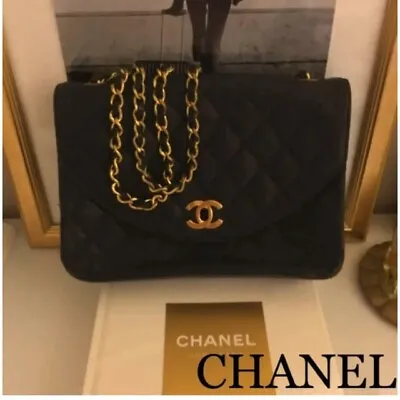 Chanel Shoulder Bag Matelasse Gold Chain Vintage Black From Japan Used • $1554