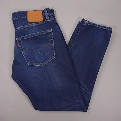 Levis 502 Taper Fit Pants Jeans Mens 34X31 Dark Wash Blue Stretch Lbl 31X32 • $19.88