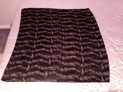 Scarf Shawl Black White Musical Notes Design Large 180 X 95 Cm • £6