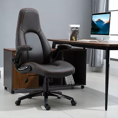 PU Leather Office Chair High Back Swivel Office Chair With Adjustable Height • £85.99