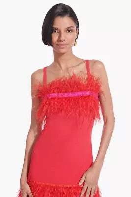 $185 • Buy STAUD Etta Dress XS Blood Orange BRAND NEW W/ TAGS