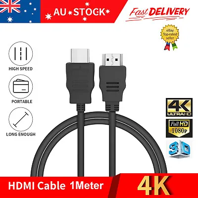 $3.59 • Buy 1M Premium HDMI Cable V2.0 Ultra HD 4K 1080p 3D High Speed Ethernet ARC HEC