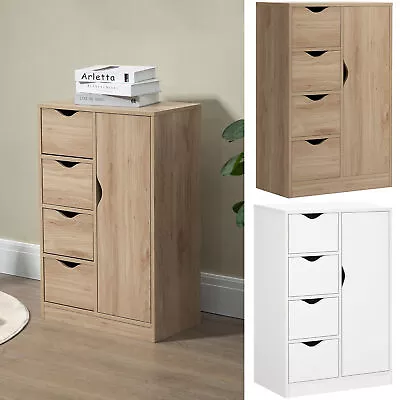 Bathroom Floor Cabinet Freestanding Storage Unit With 4 Drawers For Living Room • £47.99