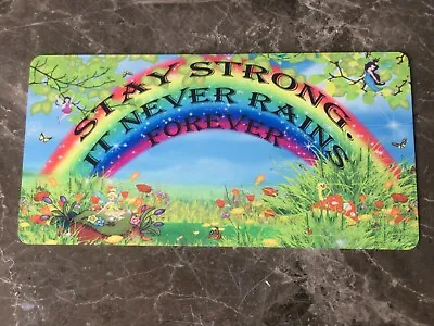 Fairy Garden Rainbow Positive Stay Strong It Never Rains Forever Sign Plaque • £6.49