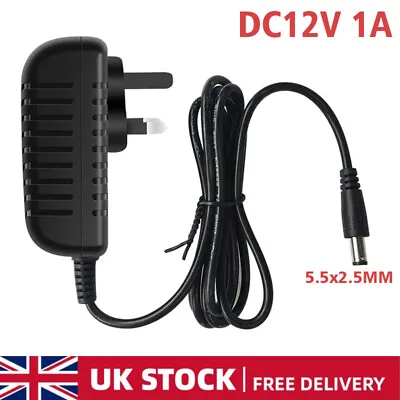 100-240V 12V 1A Mains Transformer AC/DC Adapter UK Plug Power Supply Charger • £4.56