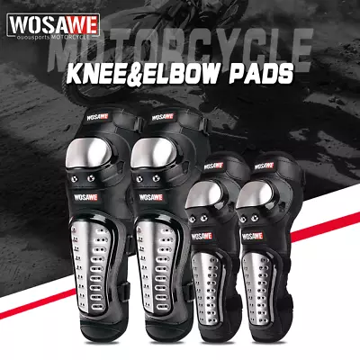 Wosawe Motorcycle Knee Elbow Pads Off-road Shin Guards Protector Stainless Steel • $29.76